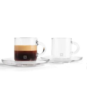 Nespresso Virtuo Glass Espresso Cup and Saucer Set